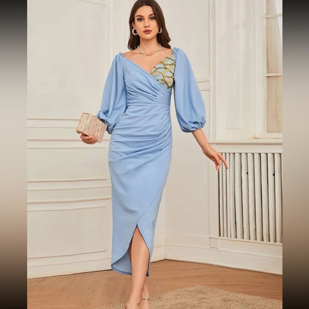 Baby blue midi dress